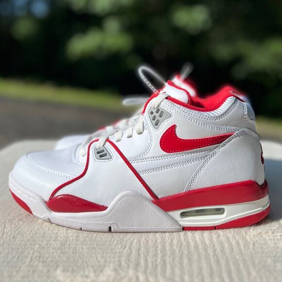 NEW Size 7Y Womens Size 8.5 Nike White & Red Air Flight 89 Big Kids Sneakers - Picture 1 of 8
